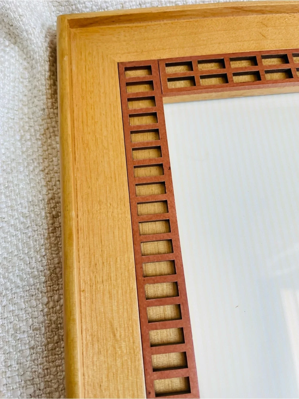 Wood Picture Frame with Decorative Inlay Light Honey Fits 8x10